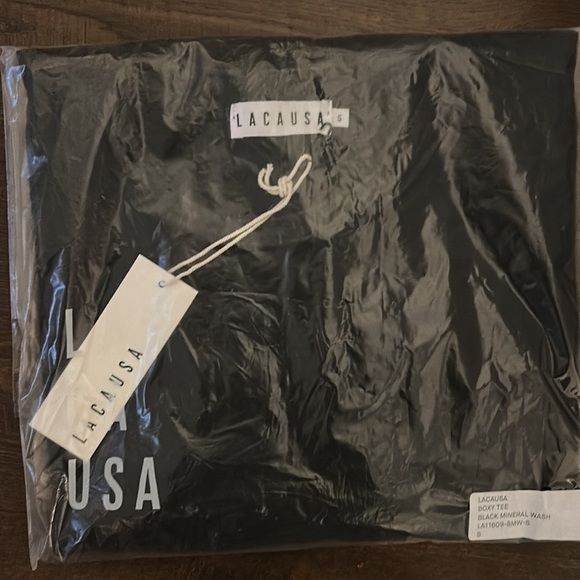 Anthropologie X LACAUSA Boxy Tee black Mineral Wash - Picture 5 of 5